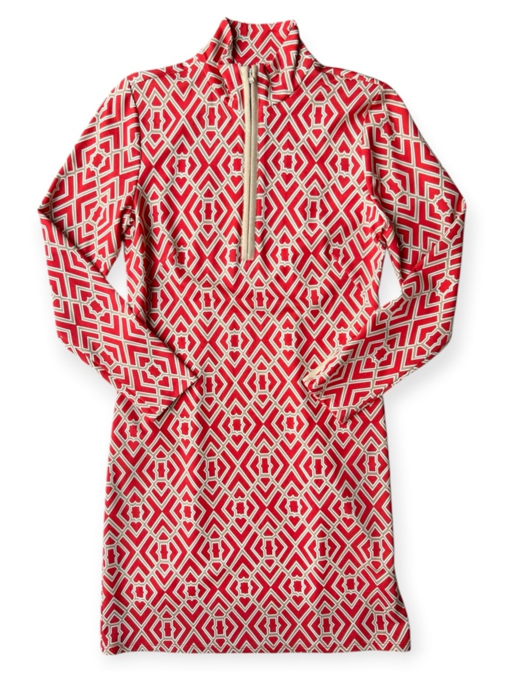 Jude Connally Anna Dress In Garden Lattice Women’s Size XS Red Zipper USA EUC